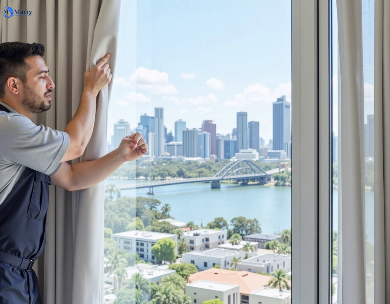 Professional curtain steam cleaning service kallangur QLD by Matty Curtain Cleaning